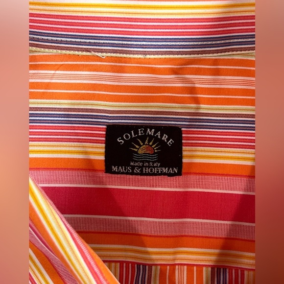 Maus & Hoffman Solemare XL Striped Button Down Shirt - Multicolor Summer Beach - Picture 3 of 11